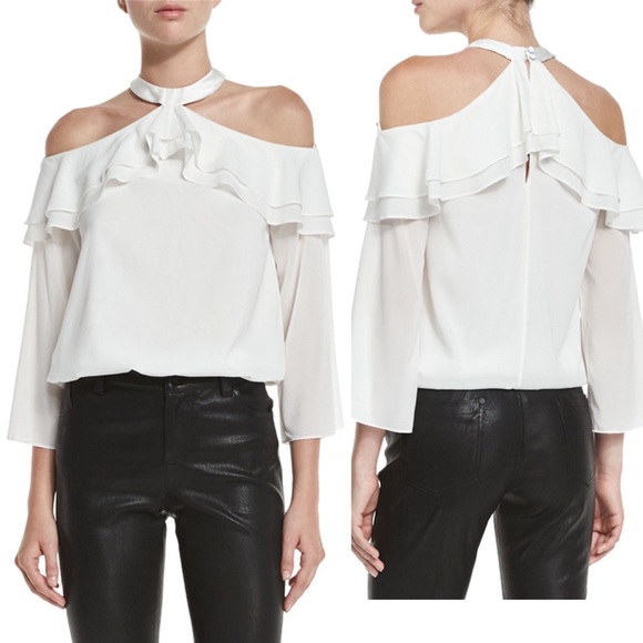 Alice + Olivia Tops - Alice and Olivia Layla Cold Shoulder Blouse